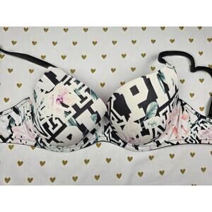 Victorias Secret PINK Logo Wear Everywhere lightly lined bra 32DD Logo